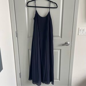 H&M Blue Pleated Maxi Dress